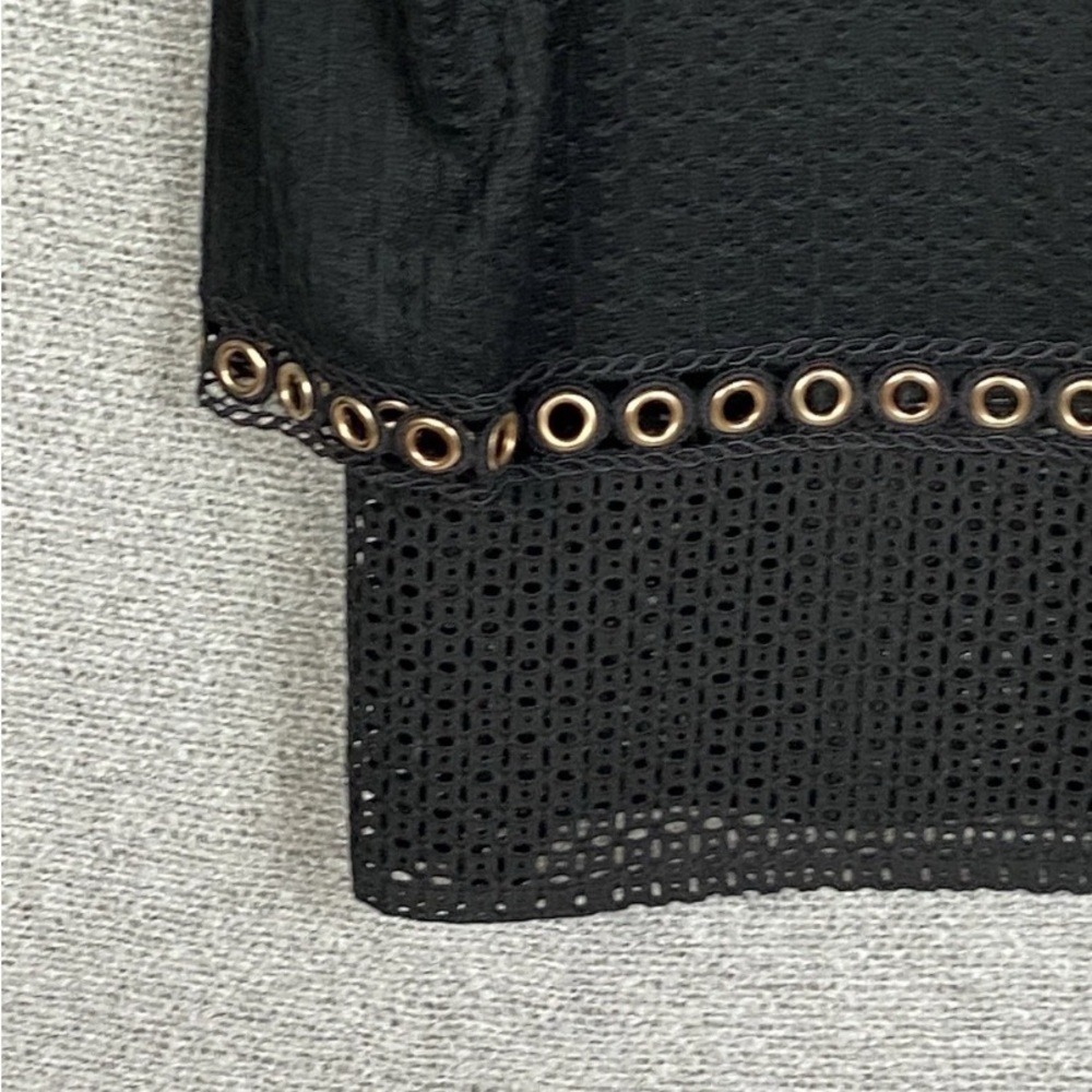 Ming Wang Sweater Cardigan Womens L Eyelet Panels Professional Classic Old Money - Picture 5 of 16